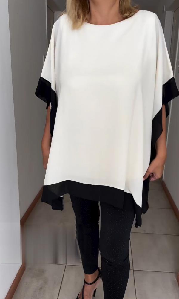 Contrast color patchwork casual top-Comfort & Reliable