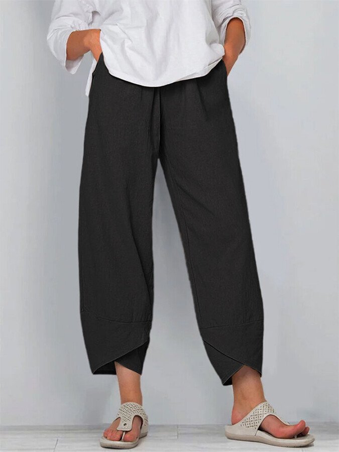 Women's Cotton Linen Simple Loose Casual Ninth Pants-Comfort & Reliable