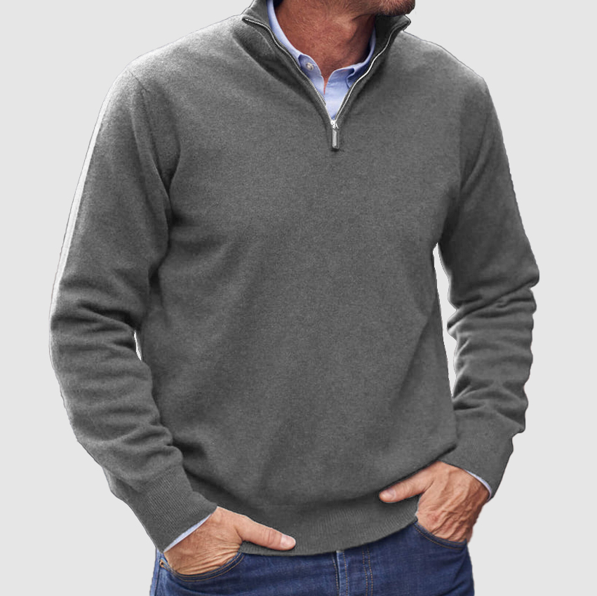 Men's Cashmere Zipper Basic Sweater-Comfort & Reliable