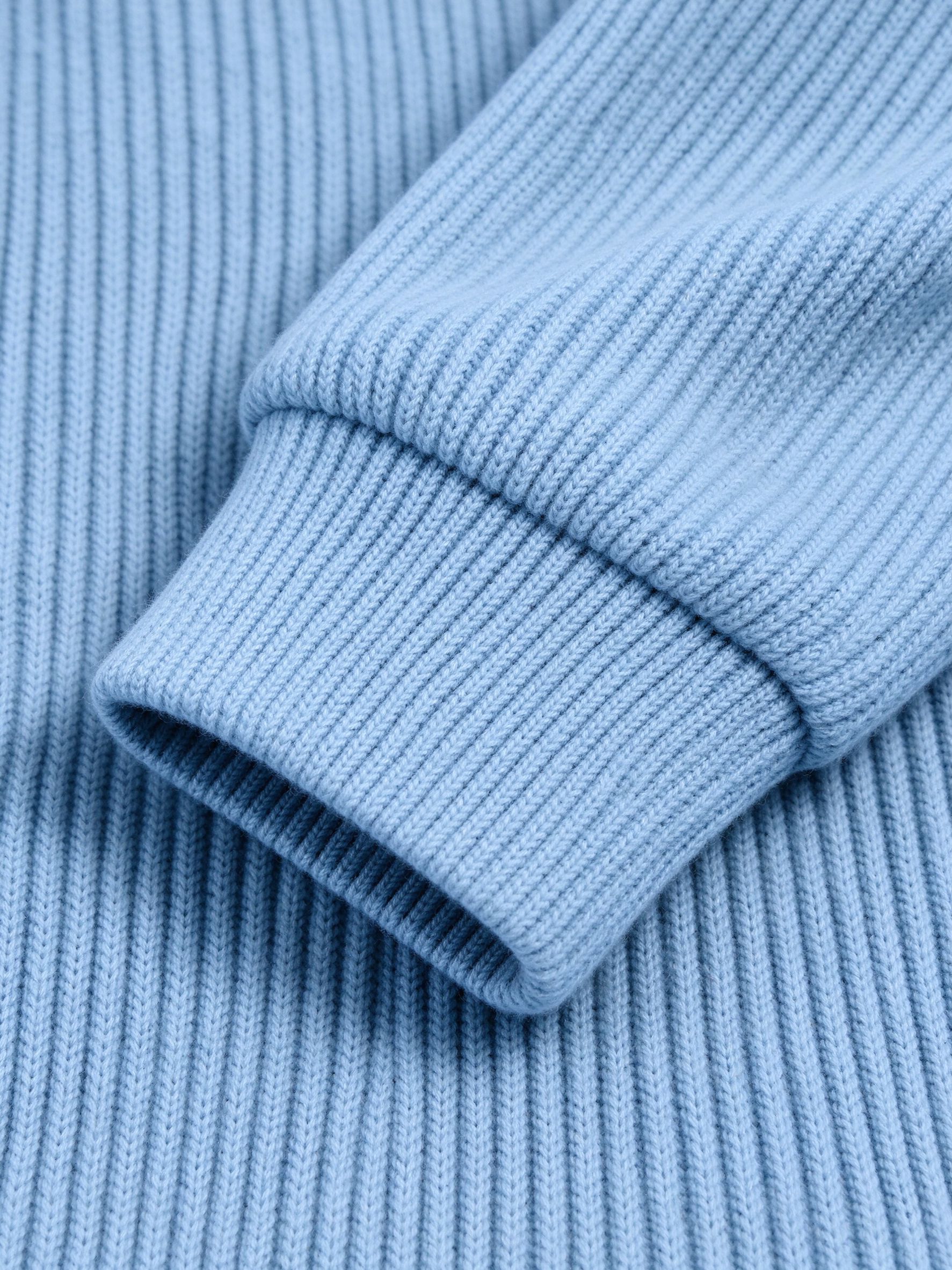 Close-up of vertical ribbed knit fabric and cuff