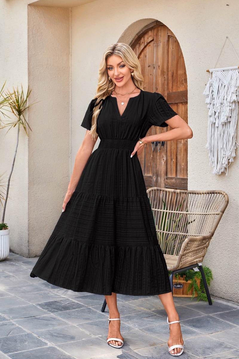Womens Summer Lightweight Short Sleeve 100% Cotton Midi Maxi Dresses-Comfort & Reliable