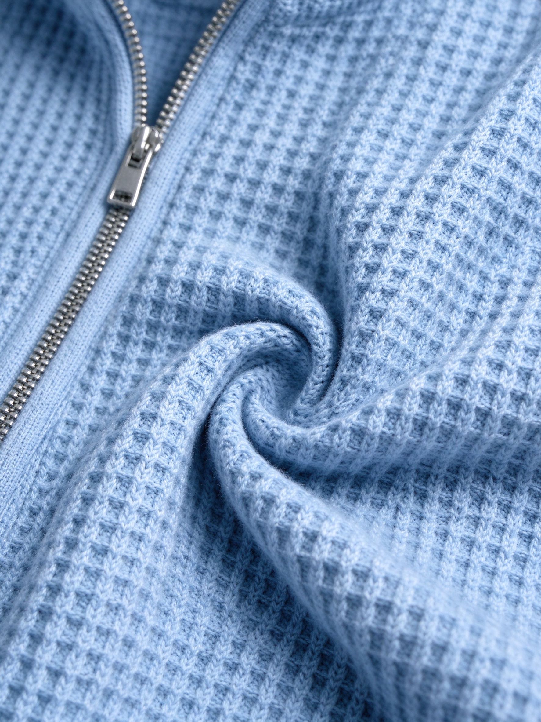waffle knit fabric macro with zipper