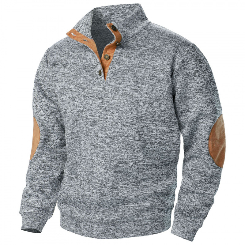 New Men's Stand Collar Joint Stitching Casual Jacquard Cardigan Sweater-Comfort & Reliable