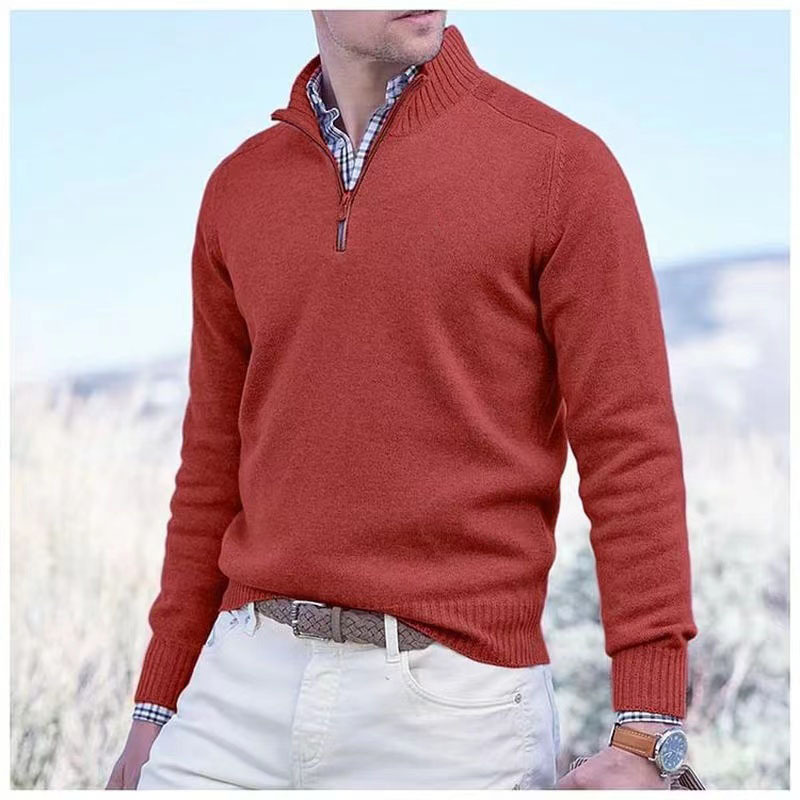 Men's Cashmere Zipper Basic Sweater