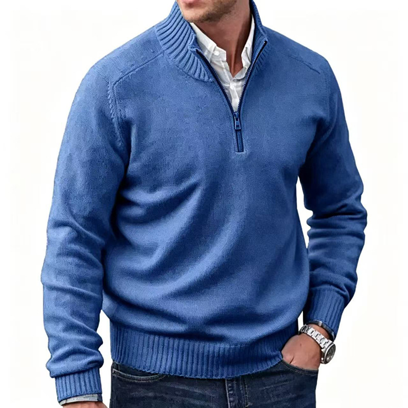 Men's Cashmere Zipper Basic Sweater