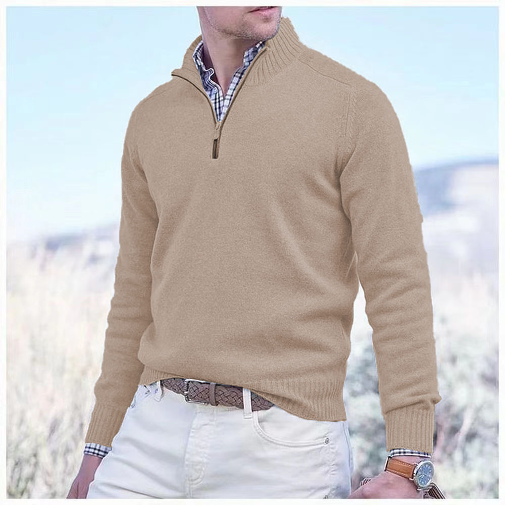 Men's Cashmere Zipper Basic Sweater