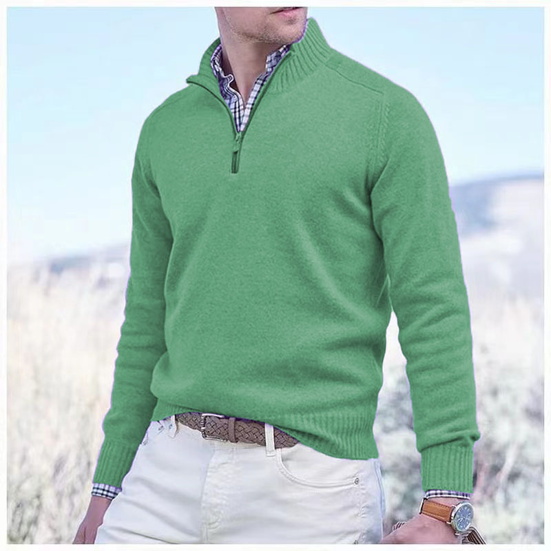 Men's Cashmere Zipper Basic Sweater