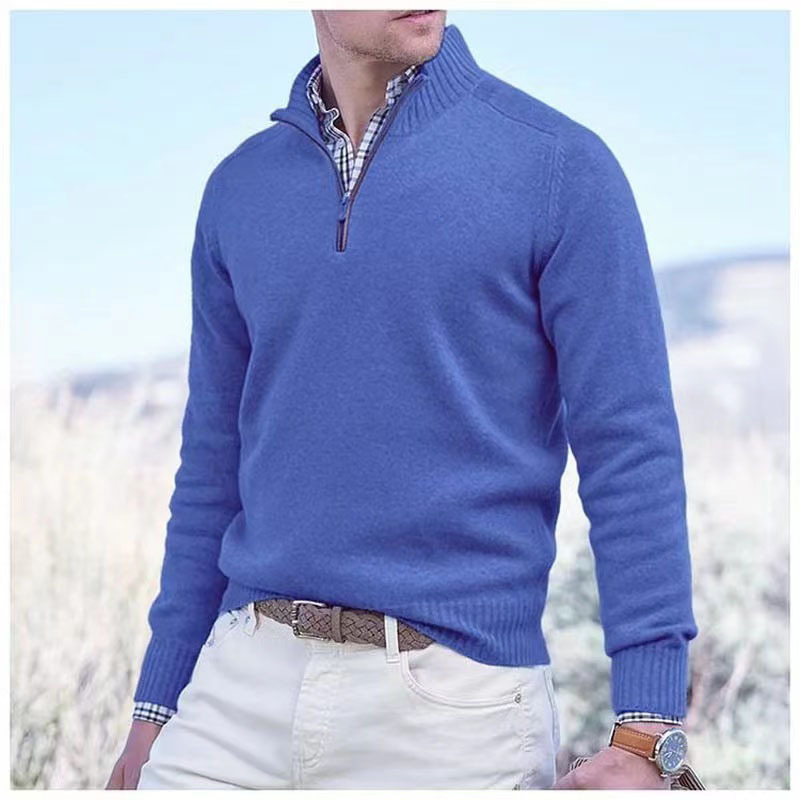 Men's Cashmere Zipper Basic Sweater