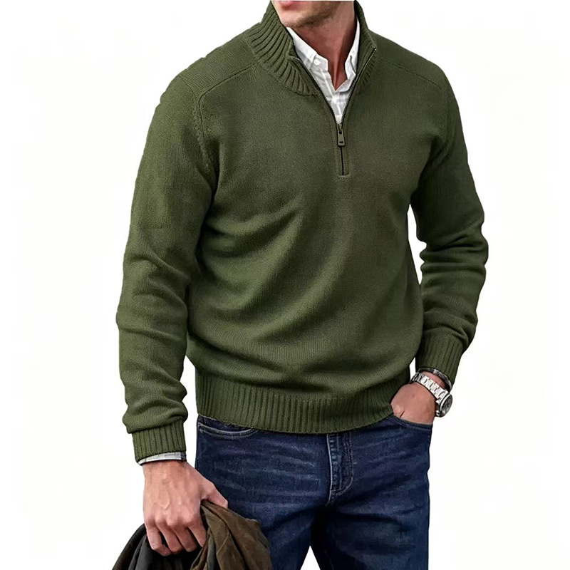 Men's Cashmere Zipper Basic Sweater