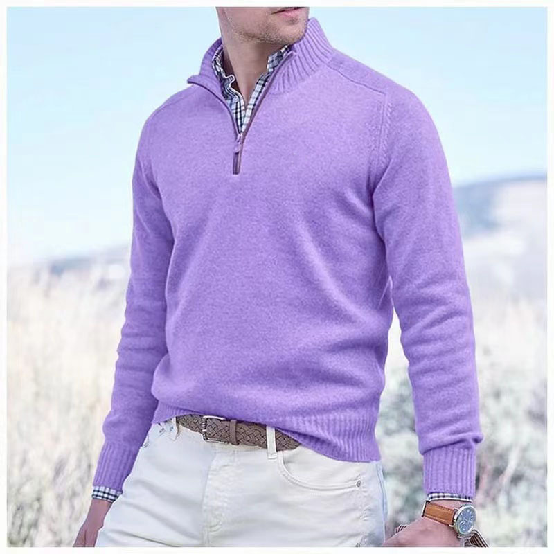 Men's Cashmere Zipper Basic Sweater
