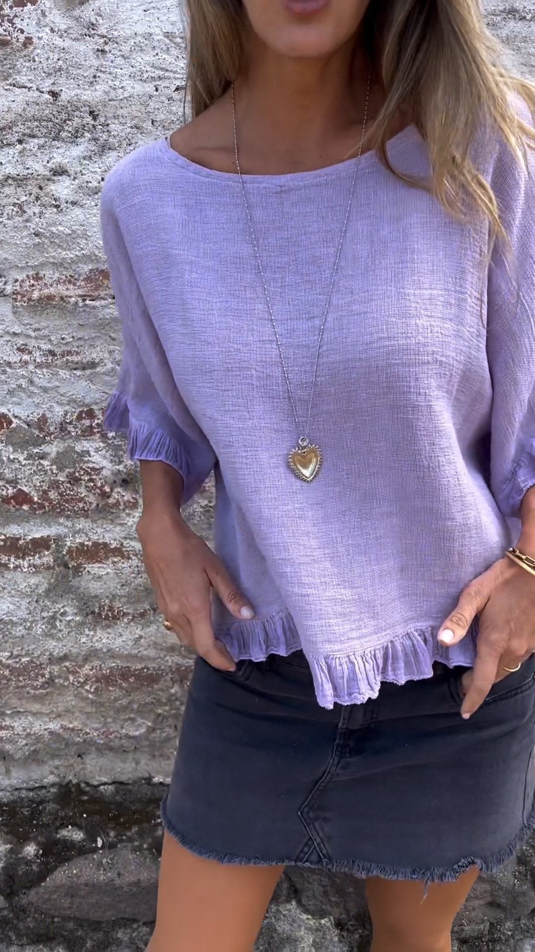 Fungus Hem Design Cotton and Linen Top-Comfort & Reliable