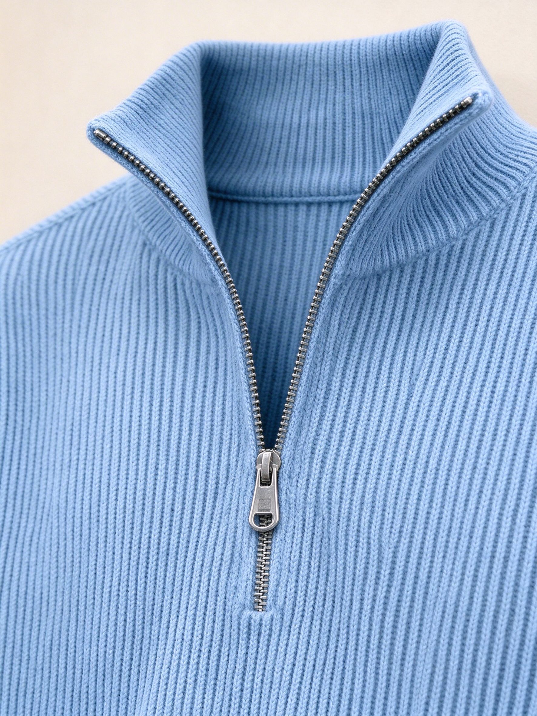 quarter zip stand collar detail