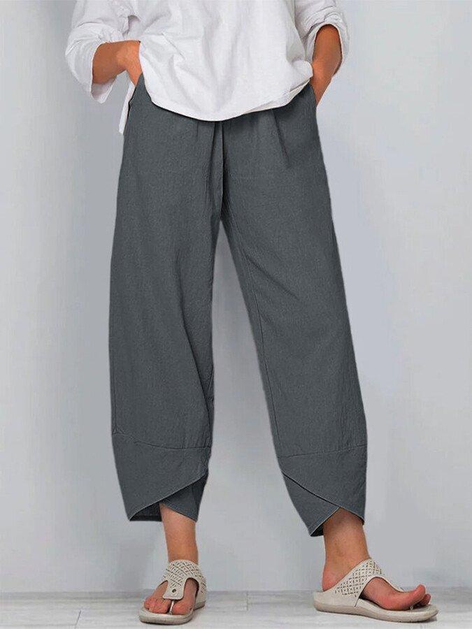 Women's Cotton Linen Simple Loose Casual Ninth Pants-Comfort & Reliable