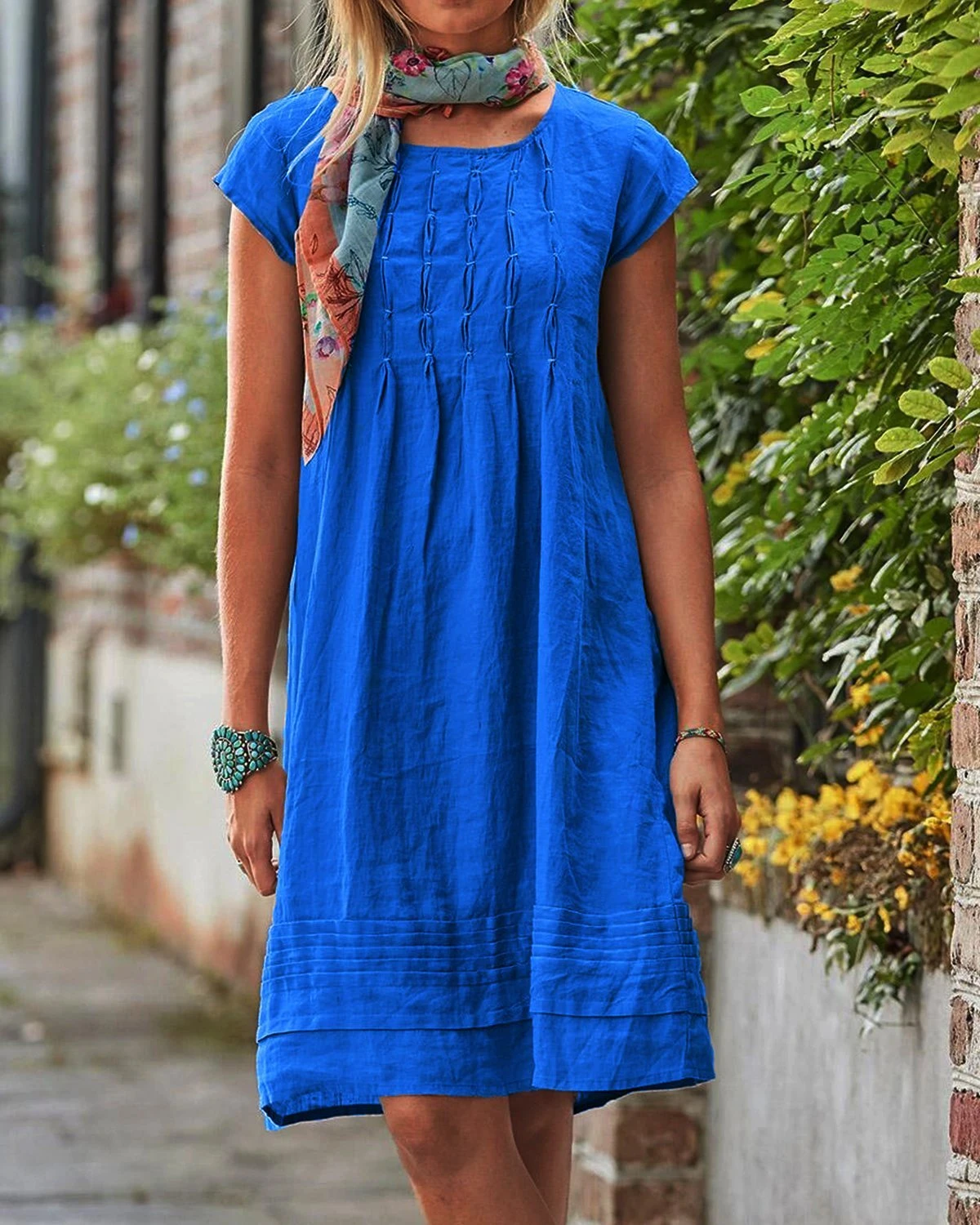 Vintage Casual Solid Linen Woman Dresses-Comfort & Reliable