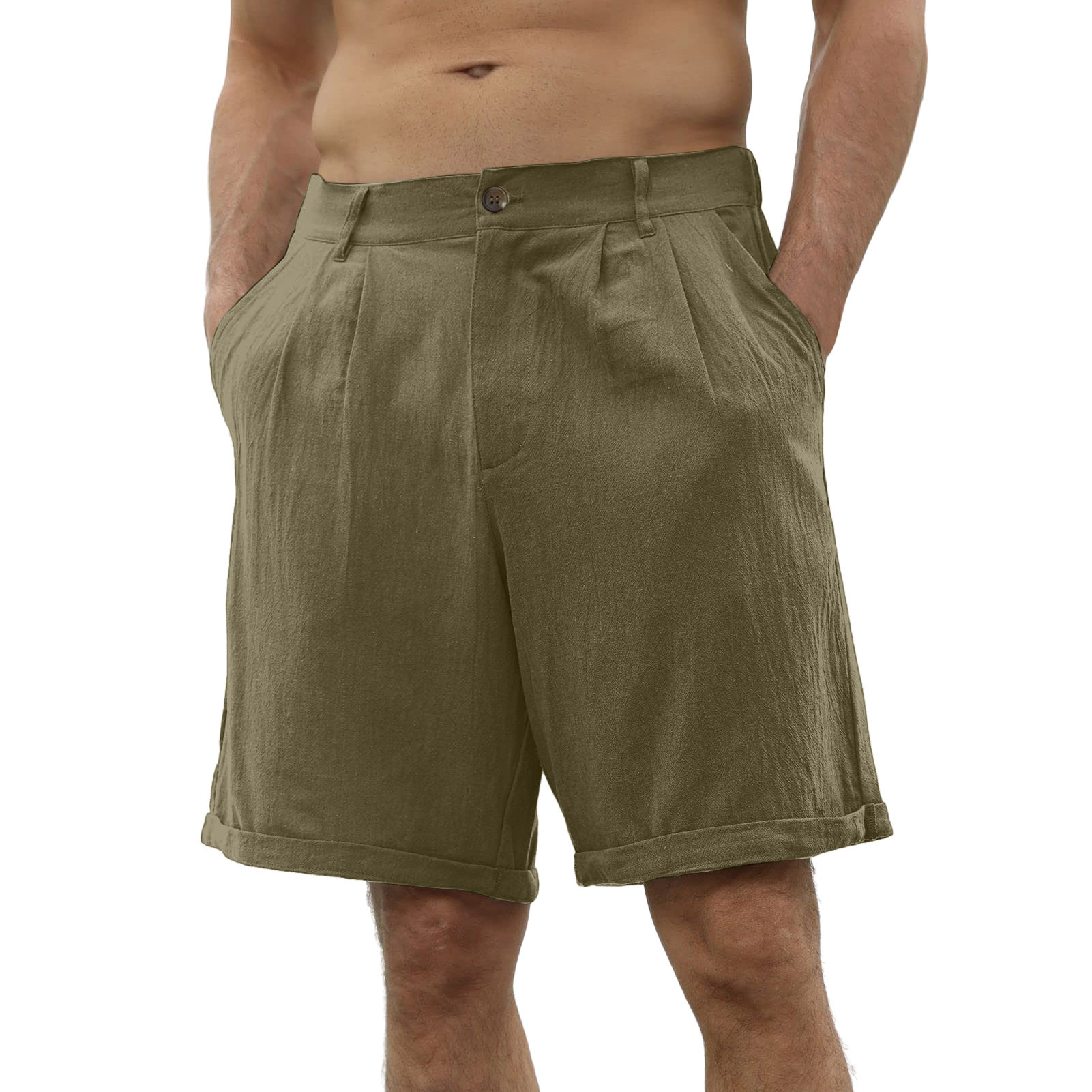 Men's Shorts Linen Shorts Summer Shorts Beach Shorts Pocket Plain Comfort Breathable Outdoor-Comfort & Reliable