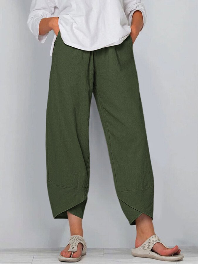 Women's Cotton Linen Simple Loose Casual Ninth Pants-Comfort & Reliable