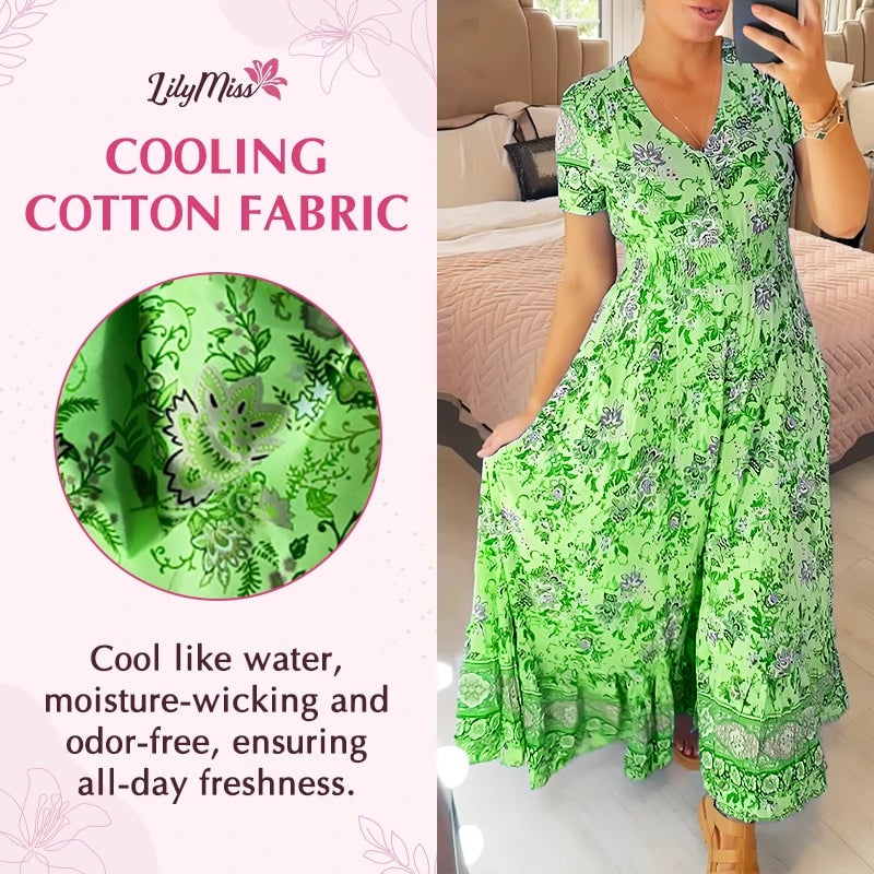 Floral Print V-neck Dress-Comfort & Reliable