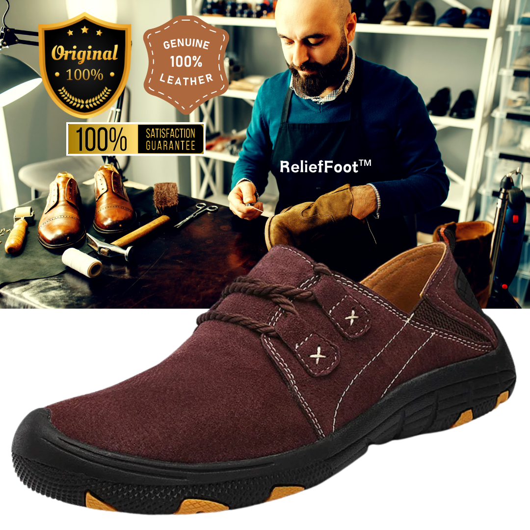 ⏰Promotion 70% OFF - 2025 Spring Men's Orthopedic Comfortable Casual Genuine Leather Slip On Hiking Shoes-Comfort & Reliable
