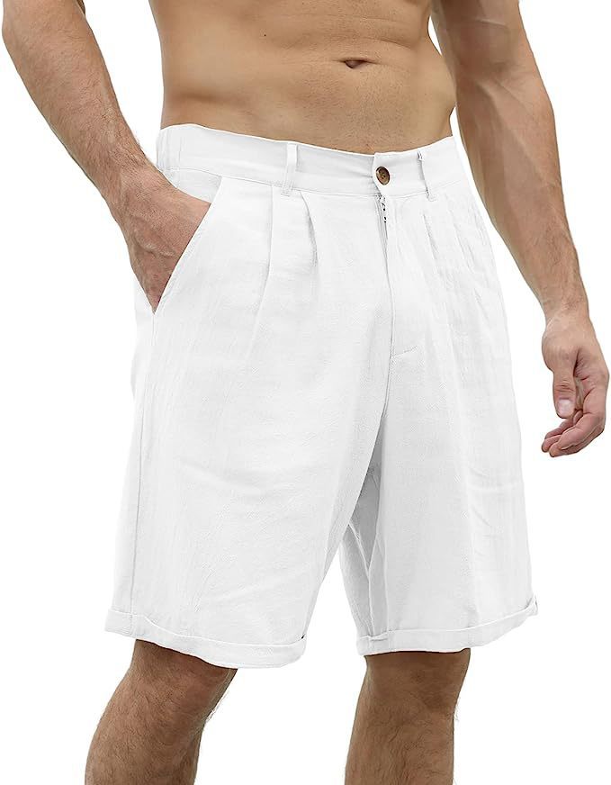 Men's Shorts Linen Shorts Summer Shorts Beach Shorts Pocket Plain Comfort Breathable Outdoor-Comfort & Reliable