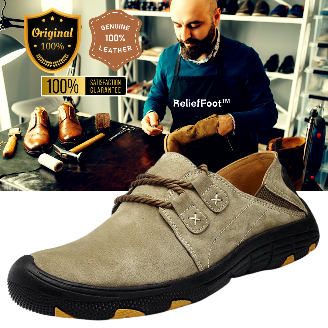 ⏰Promotion 70% OFF - 2025 Spring Men's Orthopedic Comfortable Casual Genuine Leather Slip On Hiking Shoes-Comfort & Reliable
