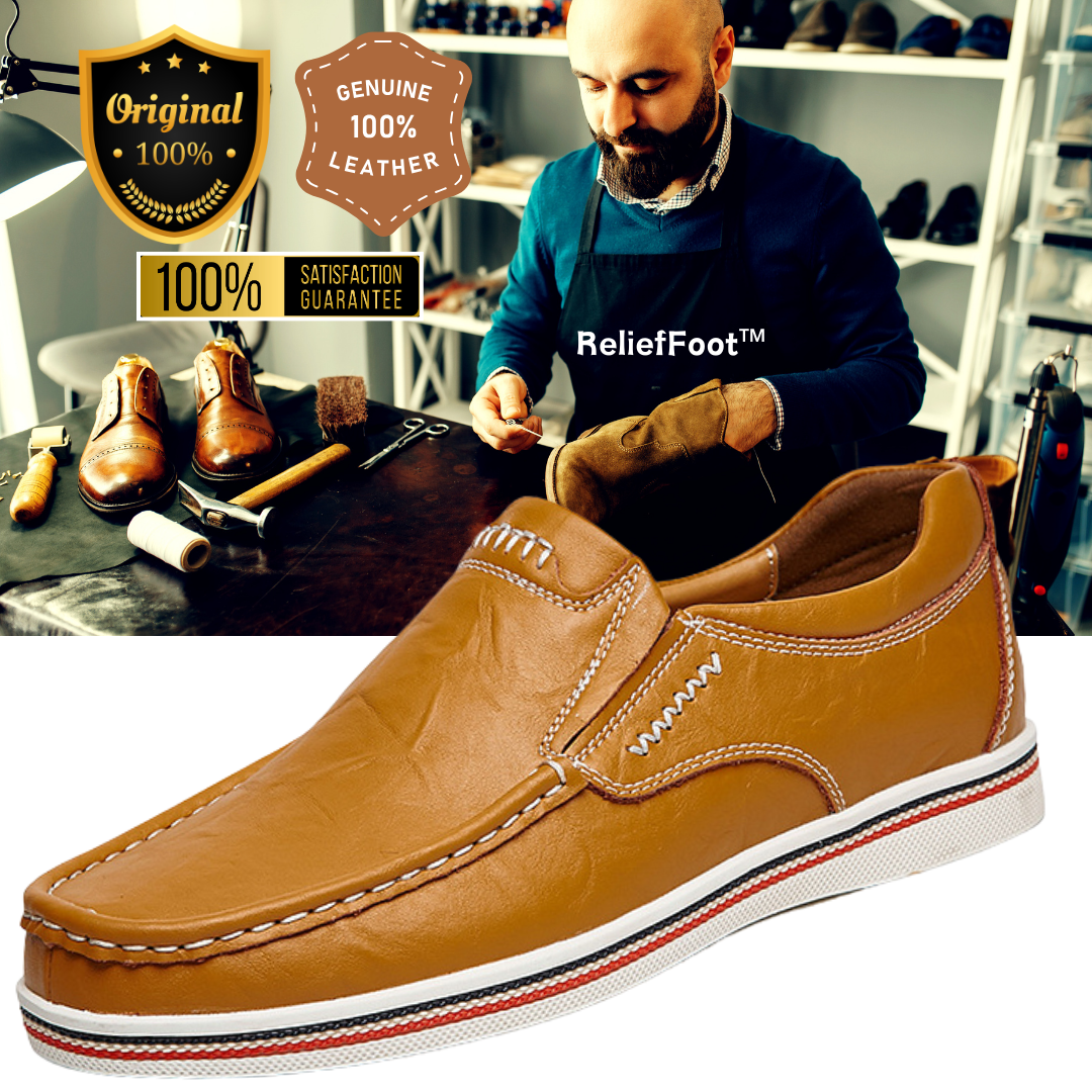 Men's Slip-On Genuine Leather Orthopedic Casual Shoes Work Shoes-Comfort & Reliable