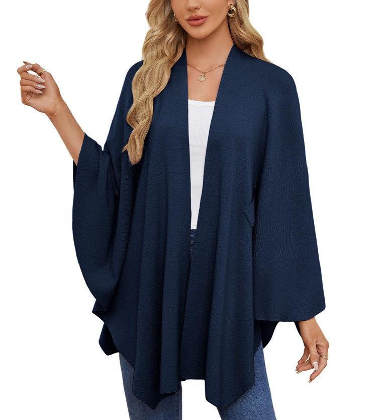 Women's Elegant Shawl Wraps Soft Open Front Poncho Sweater-Comfort & Reliable