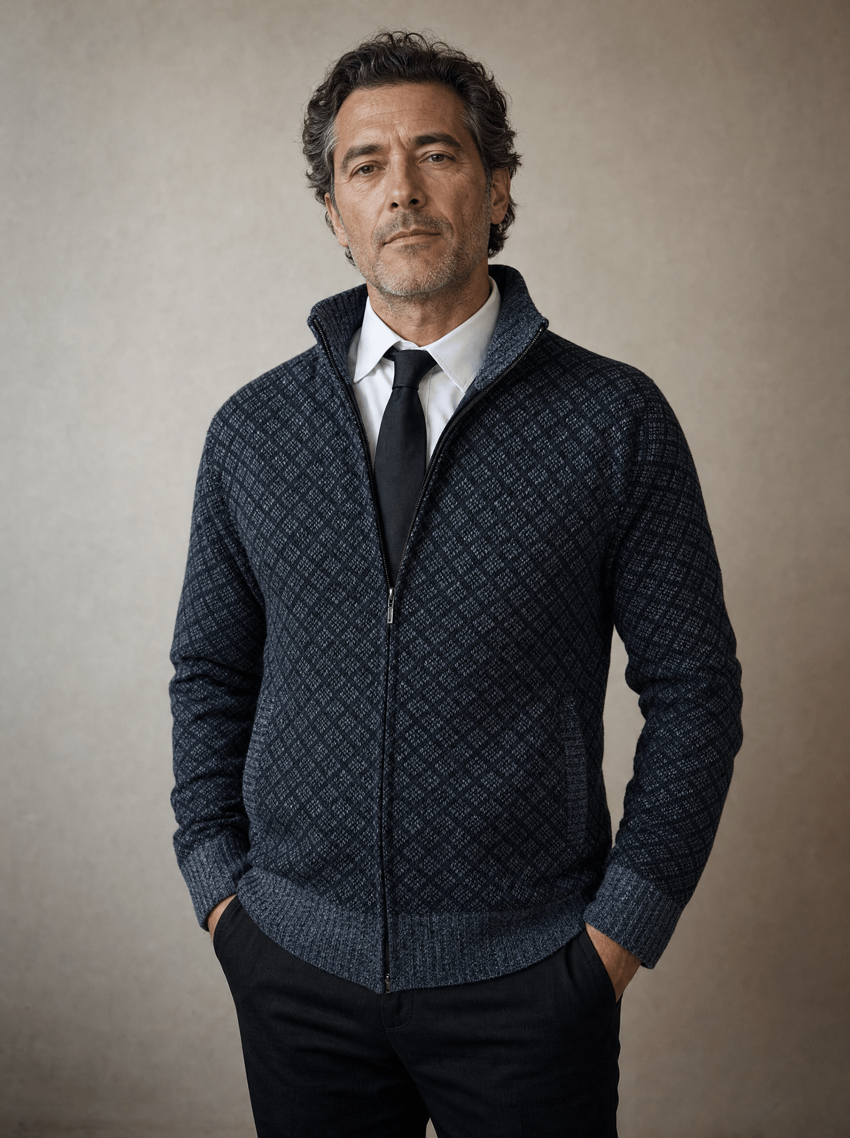 André Ferran Montpellier Zip-Up Sweater