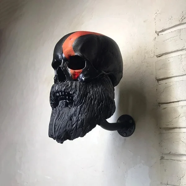 Motorcycle Skull Helmet Holder with Beard（🎁Christmas gift for riders）