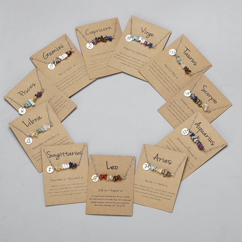 Last Day 50%OFF- Handmade Natural Stone Zodiac Sign Necklace