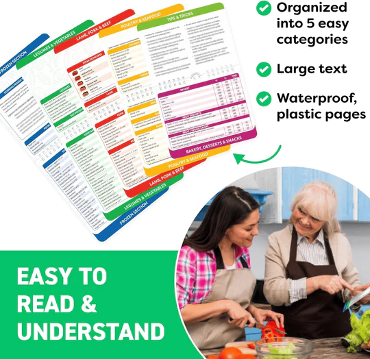 🔥Air Fryer Cheat Sheet Magnets Cooking Guide Booklet