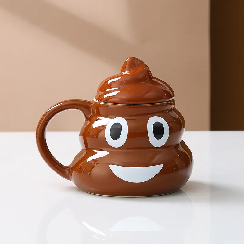 💩Naughty Prank Poop Emoji Ceramics Mug With Spoon