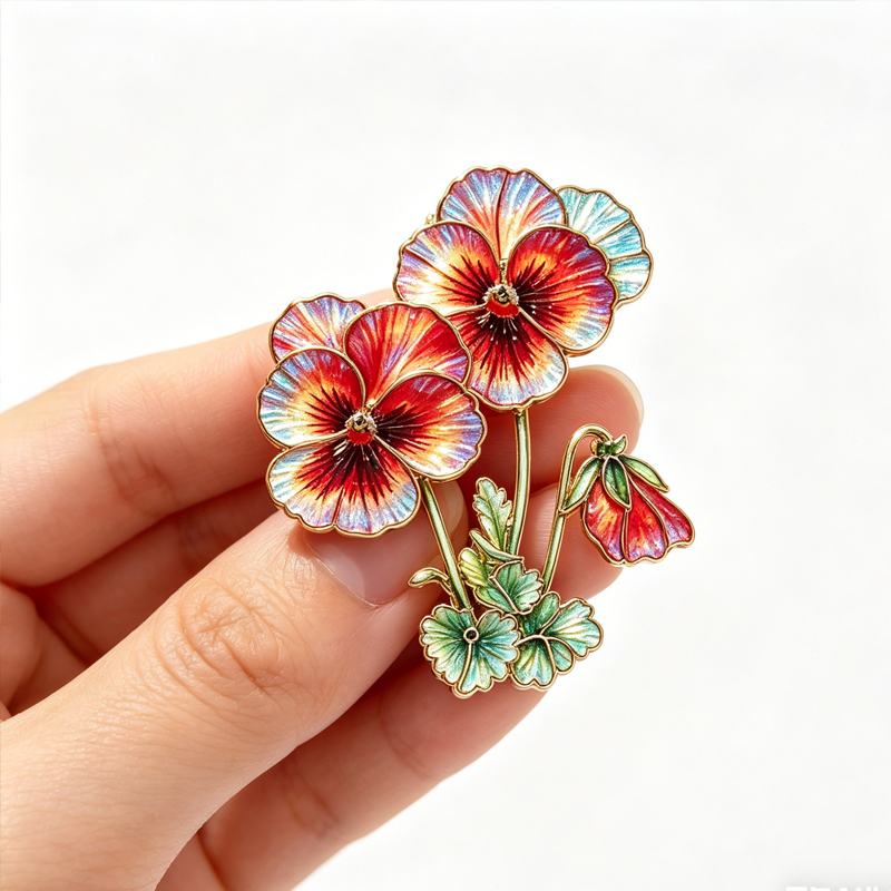 Unisex US Memorial Day Poppy Exquisite Brooch