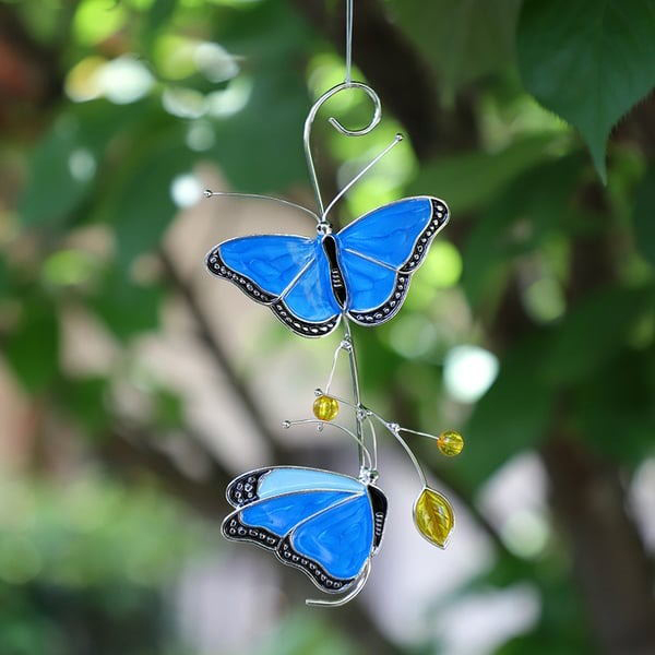 💖Stained monarch butterfly glass window decor🦋