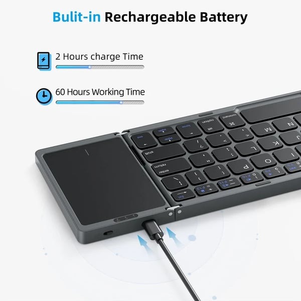 🔥Last Day Promotion 50% OFF🔥 - Foldable Bluetooth Keyboard with Touchpad