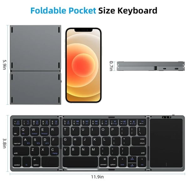 🔥Last Day Promotion 50% OFF🔥 - Foldable Bluetooth Keyboard with Touchpad
