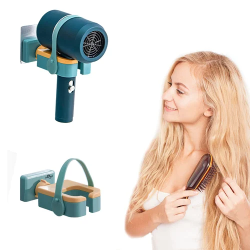 Rotatable Wall Mounted Hair Dryer Holder