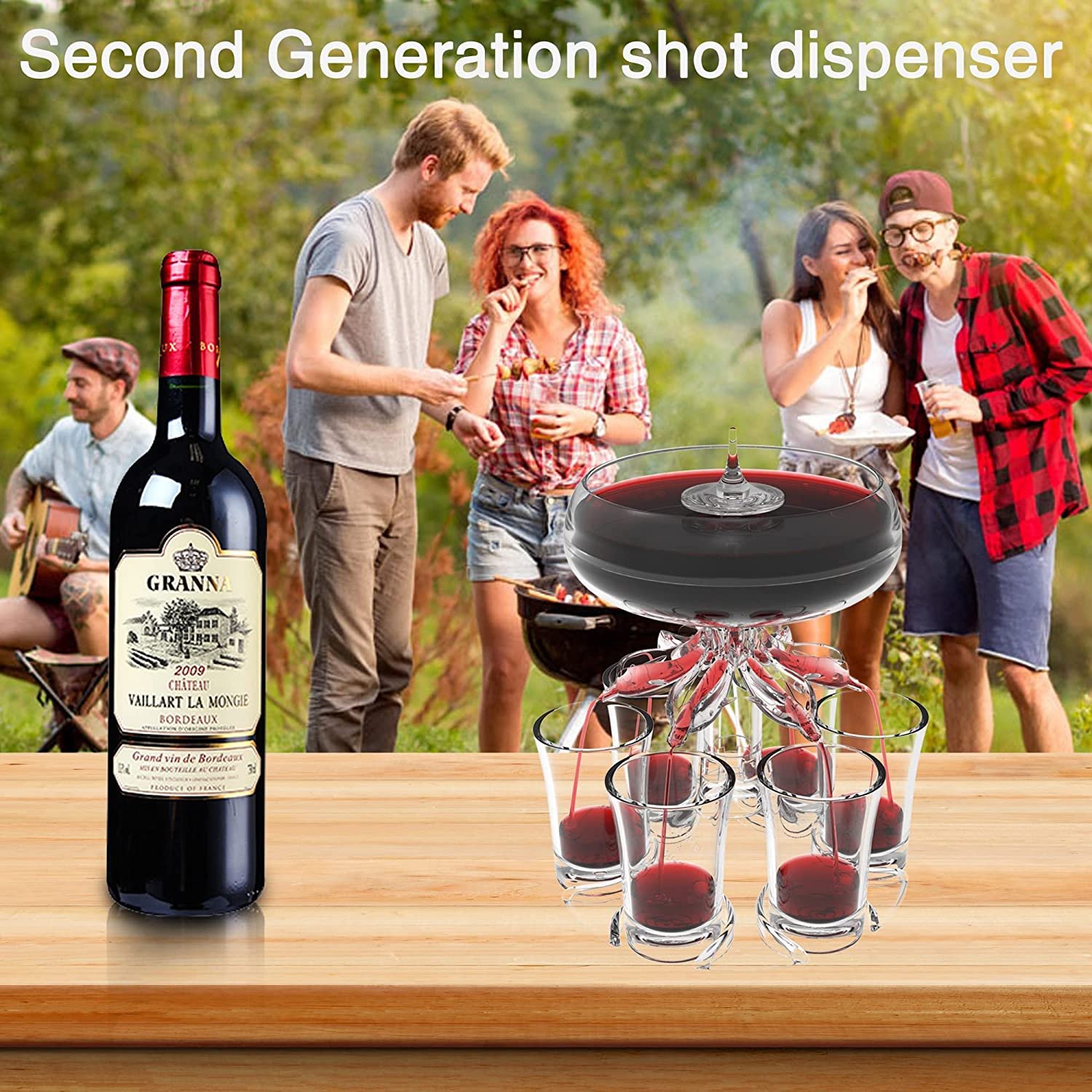 🥂6 Shot Glass Dispenser and Holder