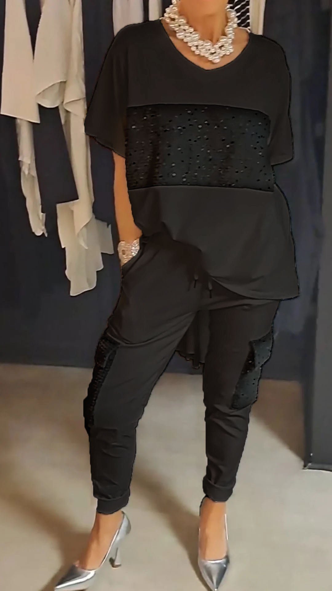 Casual Crew Neck Sequin Two-piece Suit——🔥(BUY 2 FREE SHIPPING)🔥