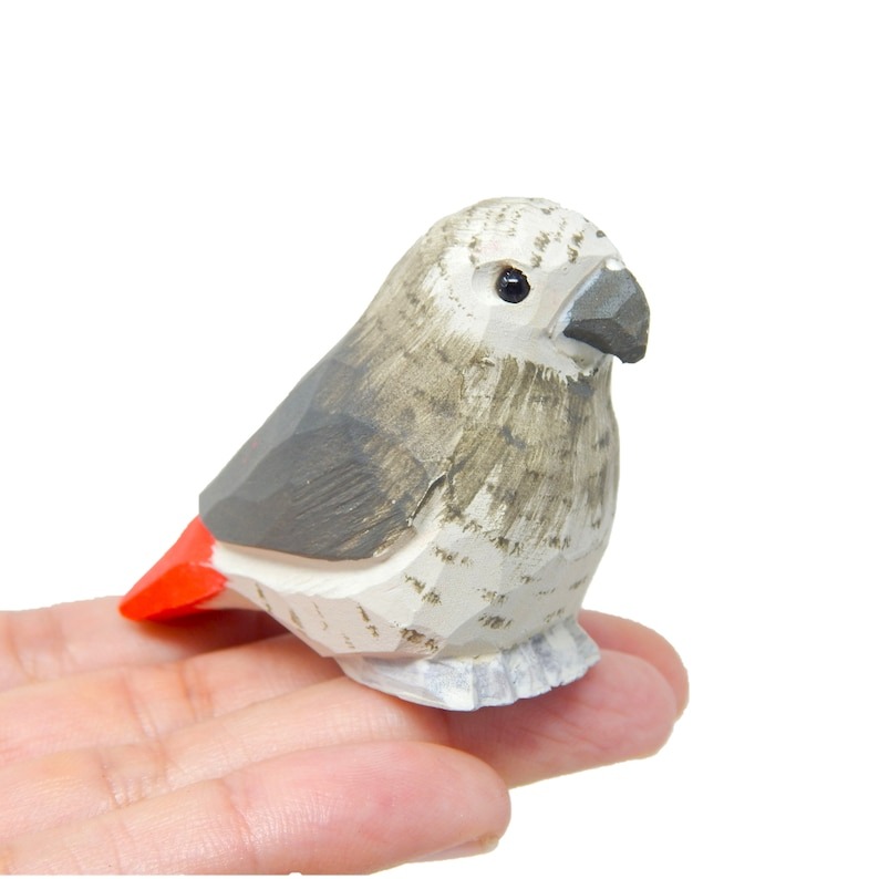 🐦Adorable Miniature Wooden Bird Statue😍
