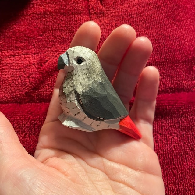 🐦Adorable Miniature Wooden Bird Statue😍