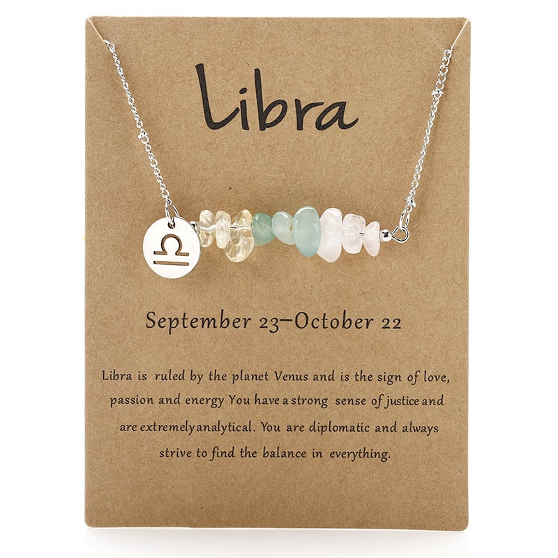 Last Day 50%OFF- Handmade Natural Stone Zodiac Sign Necklace