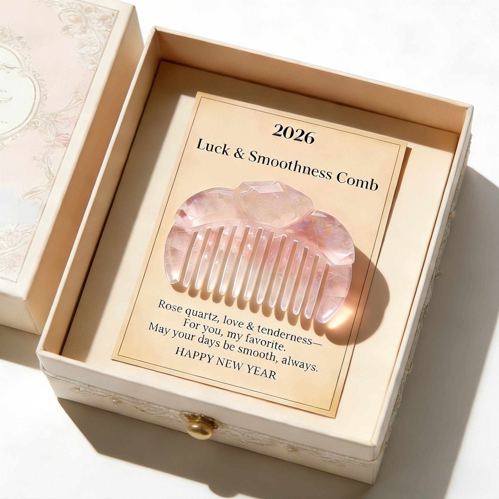 💎🩷Rose Quartz Comb for Luck & Smoothness: Your Daily Talisman of Love and Flow(2026)