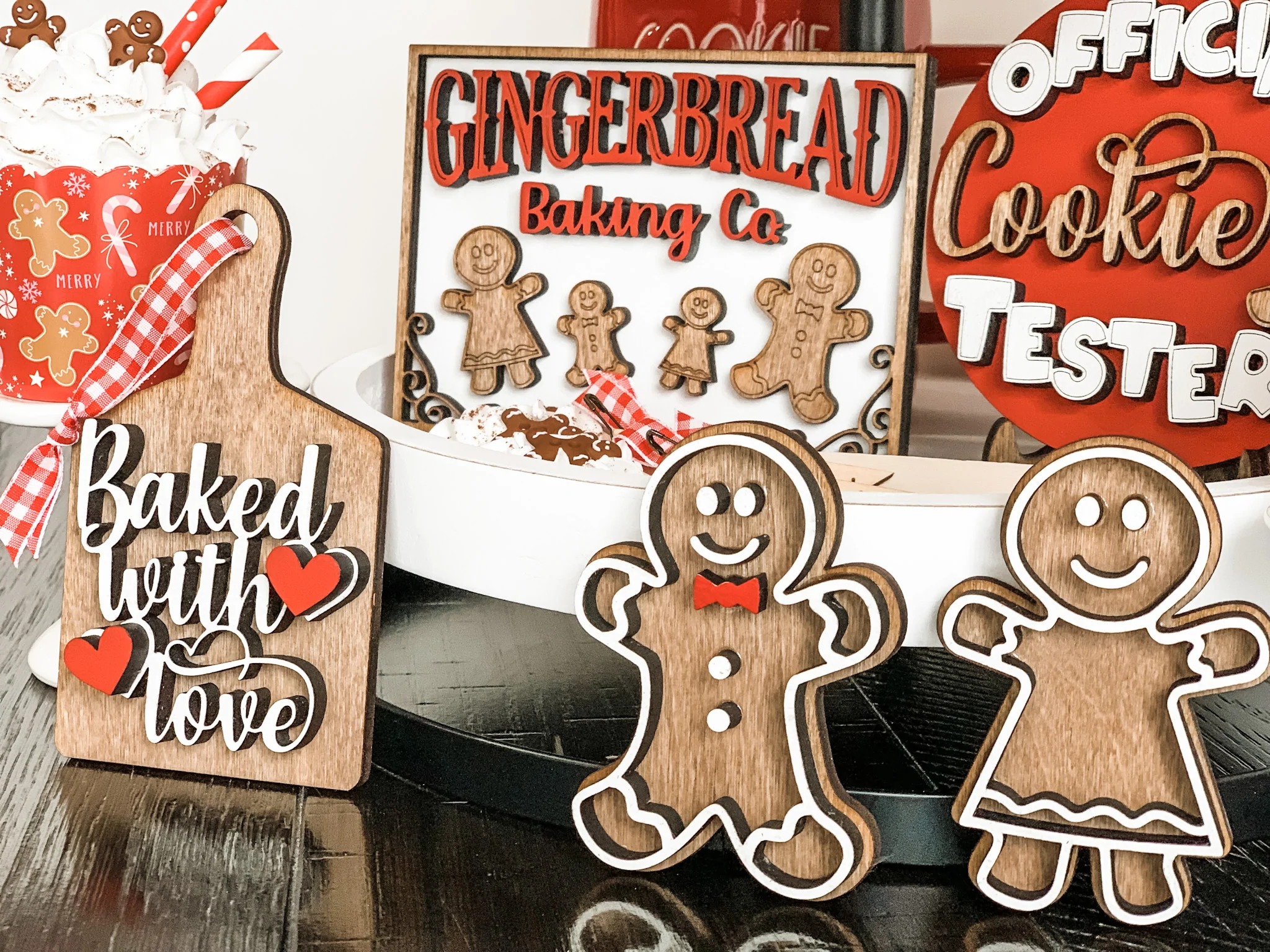 Gingerbread Tiered Tray Decor