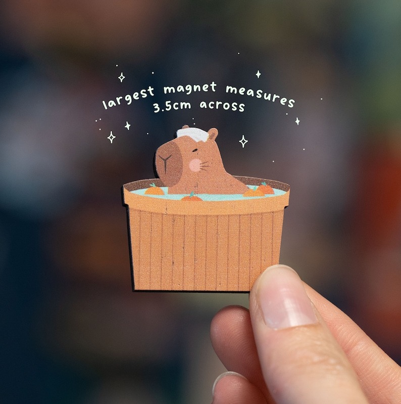 💖Cute Capybaras Card Gift😍Adorable Capybara Spa Magnets🎁