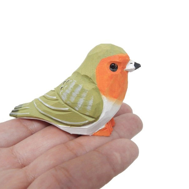 🐦Adorable Miniature Wooden Bird Statue😍