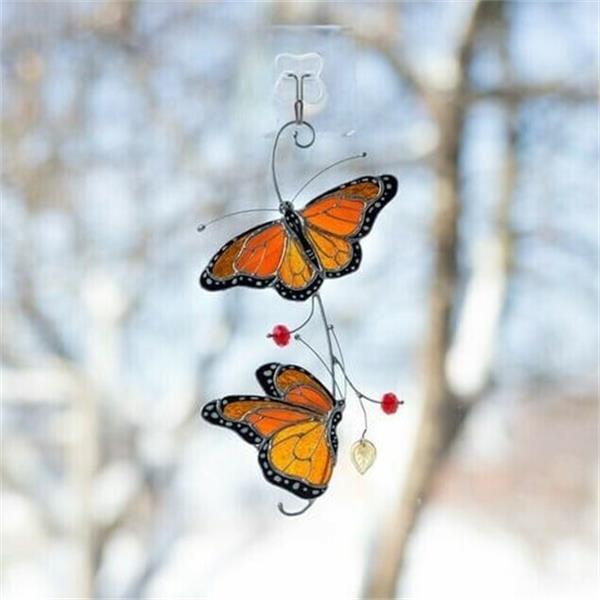 💖Stained monarch butterfly glass window decor🦋