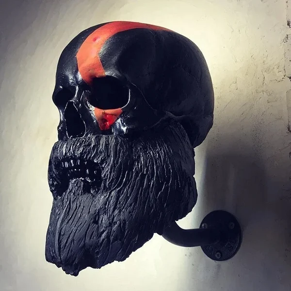 Motorcycle Skull Helmet Holder with Beard（🎁Christmas gift for riders）