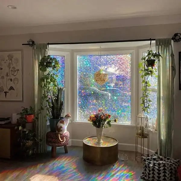 3D seven-color stereoscopic non-adhesive electrostatic ray prism film