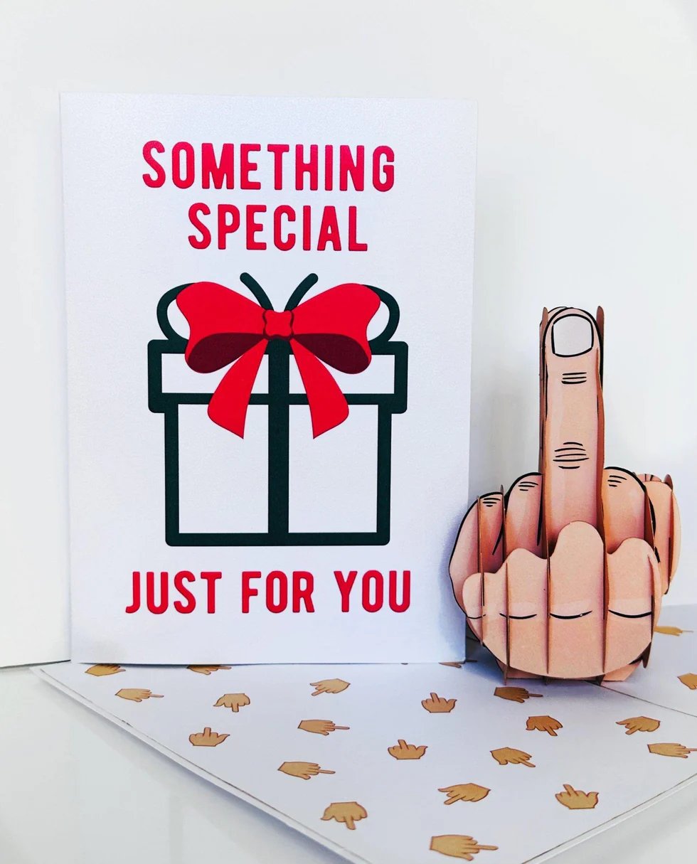 🎅Christmas Presale 49% OFF-🎄Something Special Just For Youy Middle Finger Pop Up Card