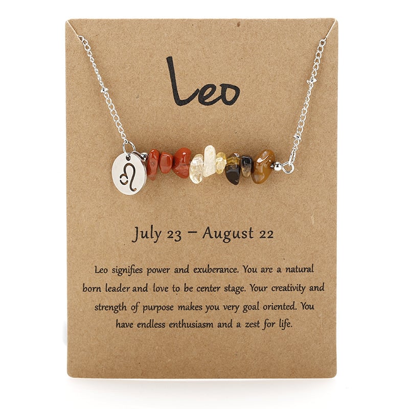 Last Day 50%OFF- Handmade Natural Stone Zodiac Sign Necklace